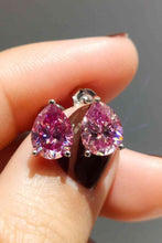 Load image into Gallery viewer, 2 Carat Teardrop Moissanite Platinum-Plated Stud Earrings