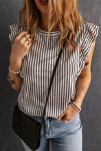 Load image into Gallery viewer, Striped Flutter Sleeve Tank