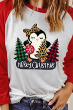 Load image into Gallery viewer, MERRY CHRISTMAS Penguin Round Neck Long Sleeve T-Shirt