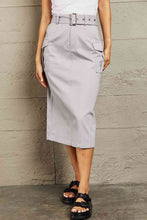 Load image into Gallery viewer, HYFVE Professional Poise Buckled Midi Skirt