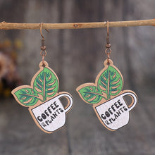 Load image into Gallery viewer, Wooden Alloy Dangle Earrings