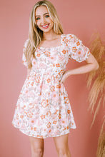 Load image into Gallery viewer, Floral Tie-Back Puff Sleeve Dress