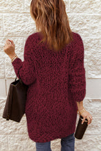 Load image into Gallery viewer, Fuzzy Popcorn Knit Open Front Longline Cardigan