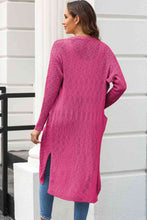 Load image into Gallery viewer, Open Front Slit Cardigan with Pockets