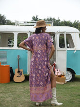 Load image into Gallery viewer, Printed Tie Neck Short Sleeve Dress