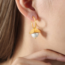 Load image into Gallery viewer, 18K Gold-Plated Bead Dangle Earrings