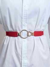 Load image into Gallery viewer, Double Ring Buckle Elastic PU Belt