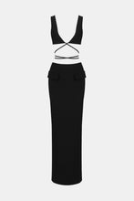 Load image into Gallery viewer, Deep V Tie Back Bralette and Split Maxi Skirt Set