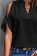 Load image into Gallery viewer, Notched Cold Shoulder Blouse
