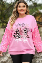 Load image into Gallery viewer, Plus Size MERRY CHRISTMAS Sequin Long Sleeve Sweatshirt