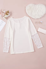 Load image into Gallery viewer, Plus Size Spliced Lace Ribbed Henley Top