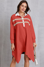Load image into Gallery viewer, Half Button Handkerchief Hem Dress