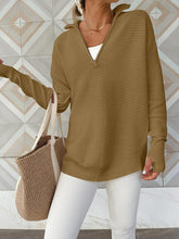 Load image into Gallery viewer, Half Zip Long Sleeve Knit Top