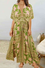 Load image into Gallery viewer, Floral Deep V Dolman Sleeve Split Maxi Dress
