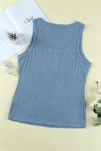 Load image into Gallery viewer, Plus Size Quarter Button Ribbed Tank