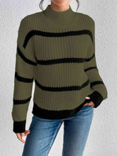 Load image into Gallery viewer, Striped Mock Neck Sweater