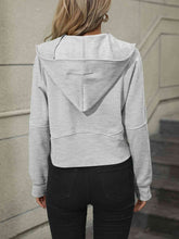 Load image into Gallery viewer, Zip-Up Raglan Sleeve Hoodie with Pocket