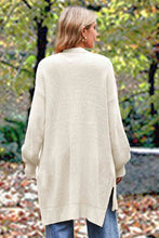 Load image into Gallery viewer, Openwork Long Sleeve Open Front Slit Cardigan