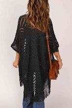Load image into Gallery viewer, Fringe Hem Slit Open Front Cardigan