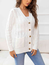 Load image into Gallery viewer, Button Down Cable-Knit Cardigan