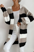 Load image into Gallery viewer, Striped Long Sleeve Duster Cardigan