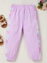 Load image into Gallery viewer, Girls Color Block Printed Cold-Shoulder Tee and Joggers Set
