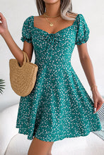 Load image into Gallery viewer, Ditsy Floral Drawstring A-Line Dress