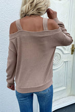 Load image into Gallery viewer, Cold Shoulder Rib-Knit Sweater