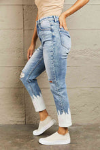 Load image into Gallery viewer, BAYEAS High Waisted Distressed Painted Cropped Skinny Jeans