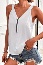 Load image into Gallery viewer, Half-Zip Scoop Neck Tank
