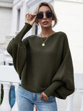 Load image into Gallery viewer, Horizontal Ribbing Dolman Sleeve Sweater