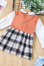 Load image into Gallery viewer, Girls Ruffle Collar Two Tone Dress