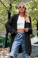 Load image into Gallery viewer, Openwork Long Sleeve Open Front Slit Cardigan