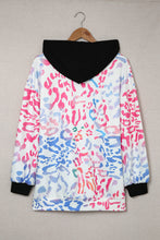 Load image into Gallery viewer, Leopard Print Dropped Shoulder Hoodie
