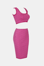 Load image into Gallery viewer, Printed Cropped Tank and Zip-Back Skirt Set