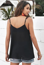 Load image into Gallery viewer, Buttoned Lace Trim Plunge Cami