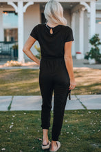 Load image into Gallery viewer, Belted V-Neck Jogger Jumpsuit