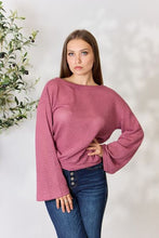 Load image into Gallery viewer, Culture Code Full Size Waffle-Knit Round Neck Long Sleeve Blouse
