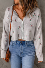 Load image into Gallery viewer, Floral Button Down Cropped Cardigan