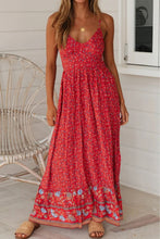 Load image into Gallery viewer, Bohemian Spaghetti Strap Frill Trim Maxi Dress