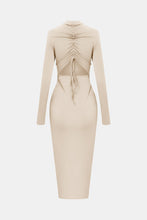 Load image into Gallery viewer, Zip Up Cutout Drawstring Detail Dress
