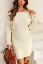 Load image into Gallery viewer, Cable-Knit Boat Neck Sweater Dress