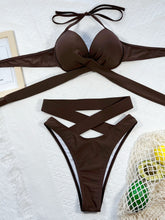 Load image into Gallery viewer, Crisscross Halter Neck Bikini Set