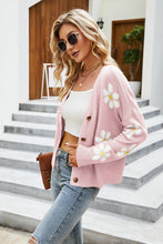 Load image into Gallery viewer, Flower Pattern Button Front Cardigan