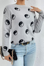 Load image into Gallery viewer, Graphic Mock Neck Dropped Shoulder Sweater