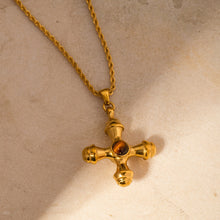 Load image into Gallery viewer, Gold-Plated Stainless Steel Cross Shape Pendant Necklace