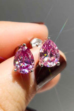 Load image into Gallery viewer, 2 Carat Teardrop Moissanite Platinum-Plated Stud Earrings
