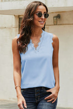 Load image into Gallery viewer, V-Neck Lace Trim Tank Top