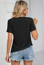 Load image into Gallery viewer, Ruched Round Neck Short Sleeve T-Shirt