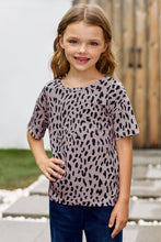 Load image into Gallery viewer, Girls Leopard Dropped Shoulder Tee